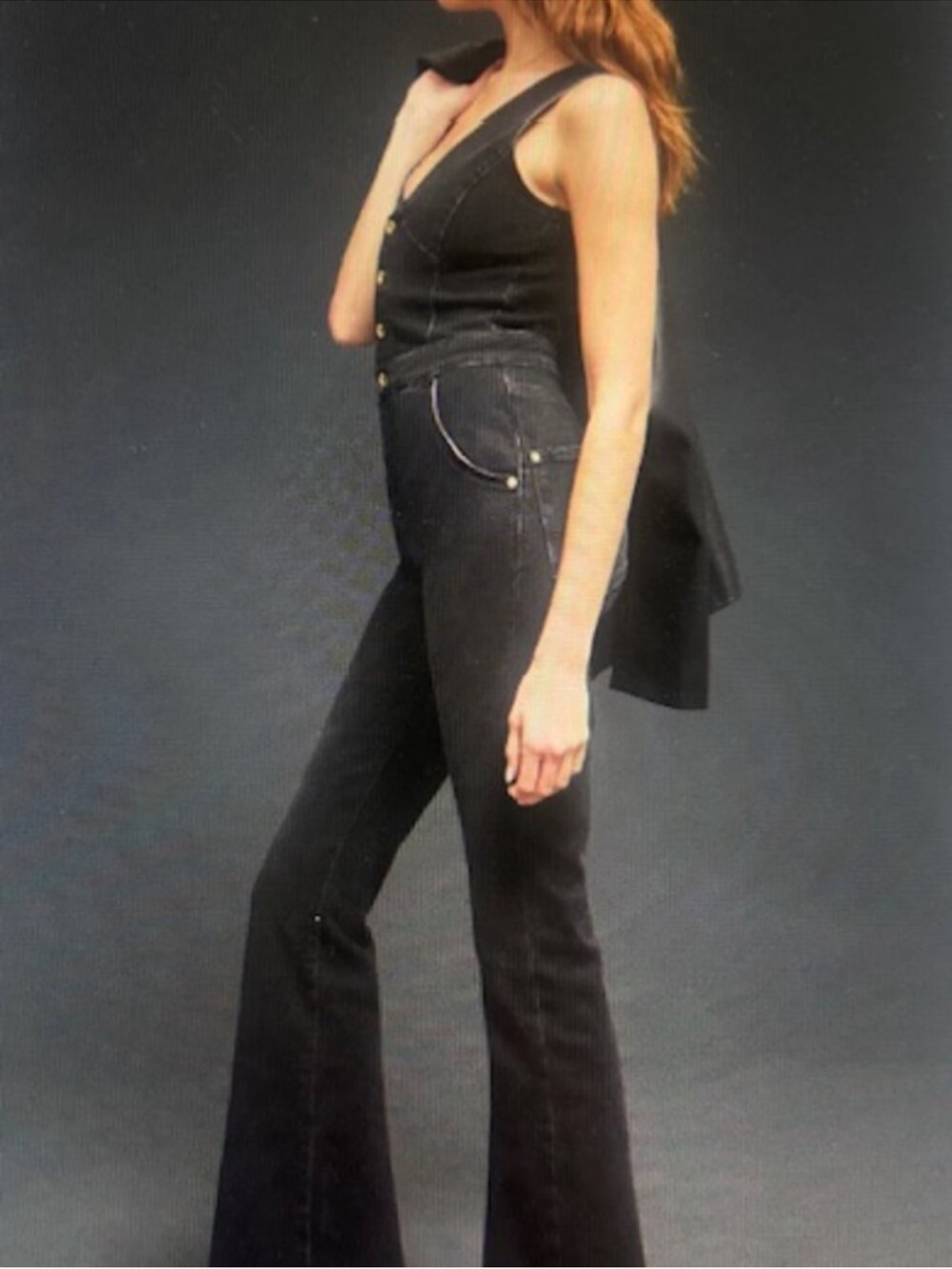 Anthropologie Black Sleeveless Button-Front Jumpsuit - Picture 10 of 10